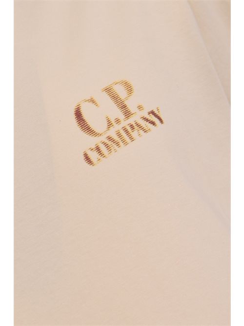 T-shirt in jersey di cotone 30/1 con stampa Frozen Dew White C.P. COMPANY | 20CMTS143A 110579W114